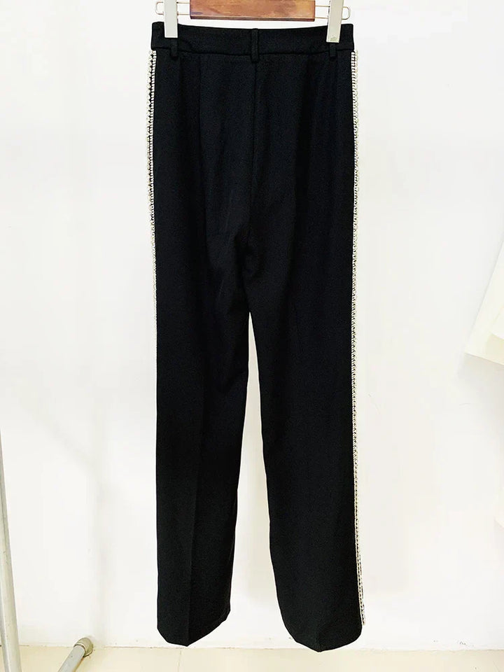 Levoire | Veste Designer Blazer Brodé De Cristaux Diamonds Pantalon Droit