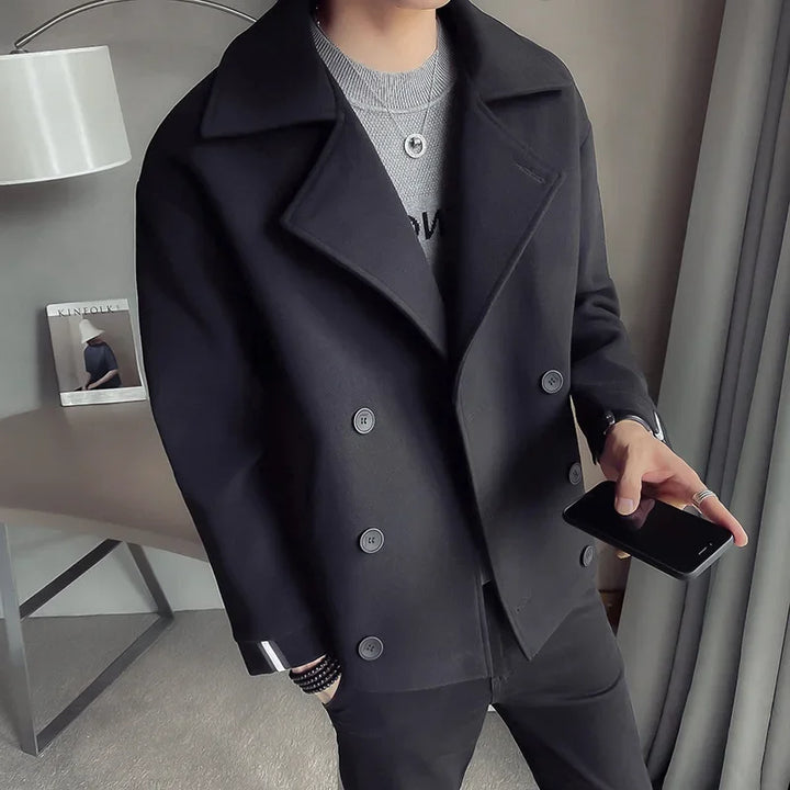 Levoire | Manteau Court Moderne Pour Homme Avec Col Noir