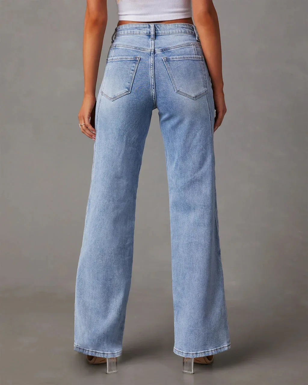 Levoire | Jean Dames Patchwork À Coupe Décontractée Et Ajustée Avec Jambe Large