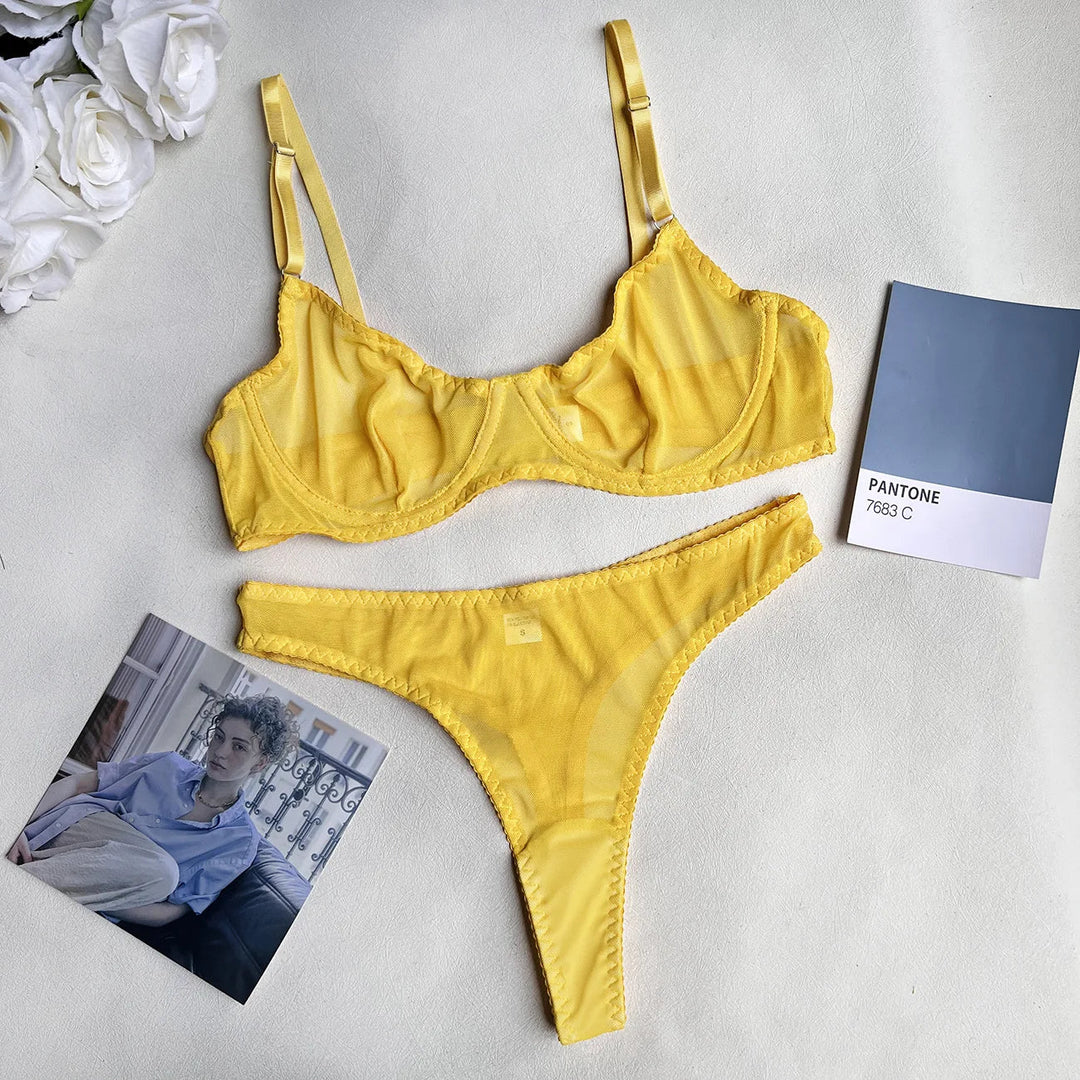 Levoire | Lingerie Entièrement Transparente Jaune
