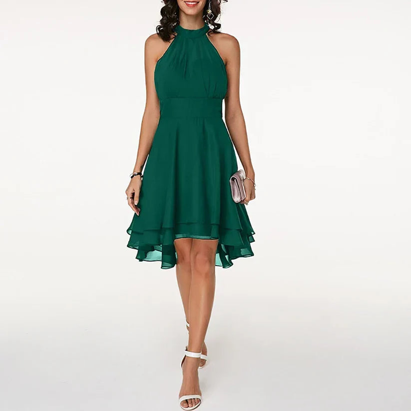 Levoire | Robe Élégante Avec Des Volants Charmants Vert