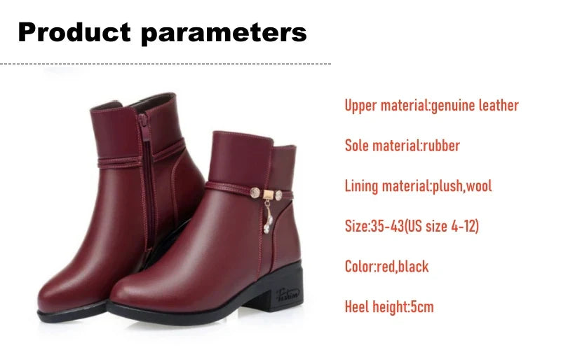 Levoire | Bottes D'Hiver En Cuir Véritable Pour Femme