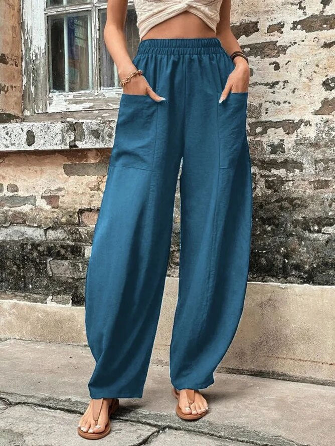 Levoire | Pantalon Décontracté De Vendange Bleu