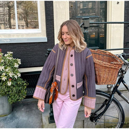 Levoire | Veste À Manches Longues Avec Patchs Lâches Et Boutons Lilas