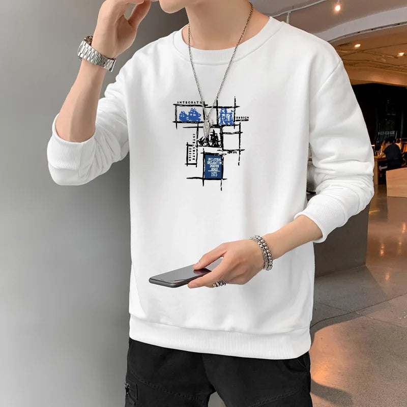 Levoire | T-Shirt Homme Manches Longues Automne-Printemps Blanc
