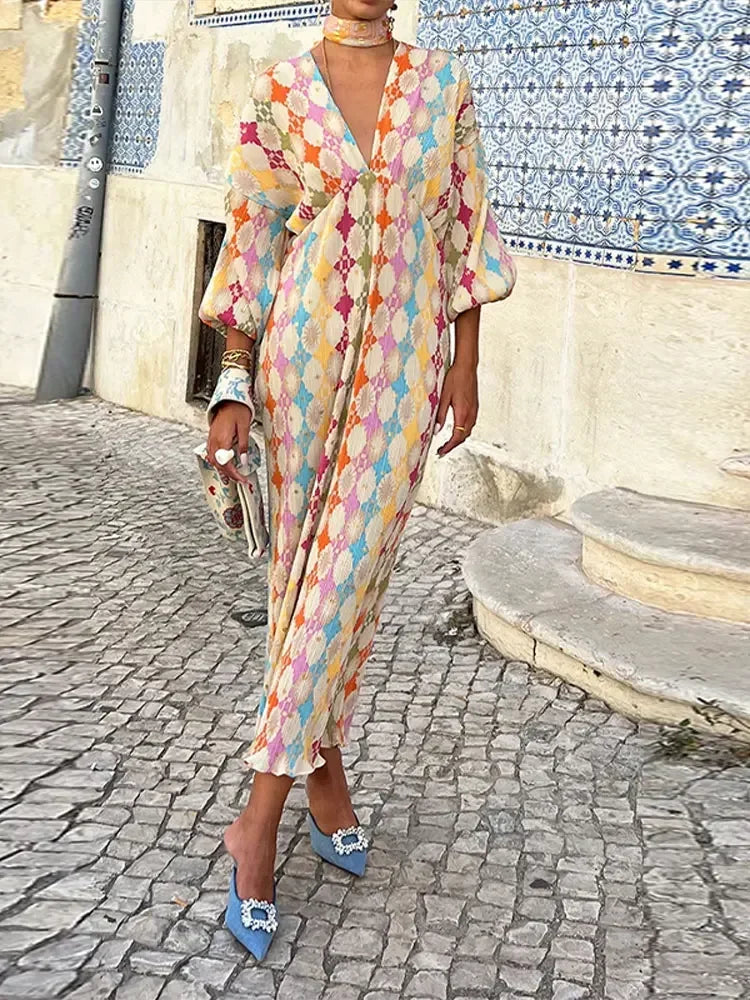 Levoire | Robe Midi À Motifs Géométriques Pour Femmes