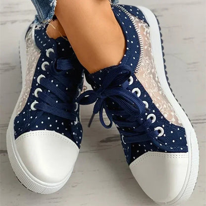 Levoire | Chaussures À Lacets Bleues Tendance En Toile Pour Un Usage Quotidien Confortable