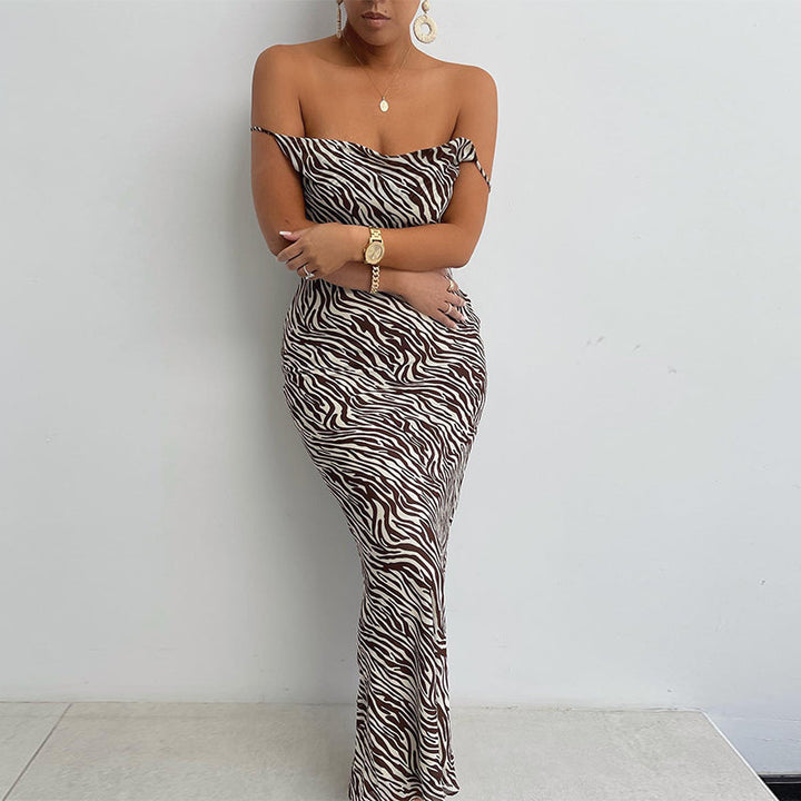 Levoire | Robe Maxi Décontractée À Imprimé Zèbre