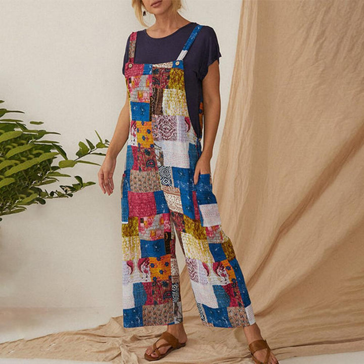 Levoire | Imprimé Année Largeur Jambe Combinaison Bleu