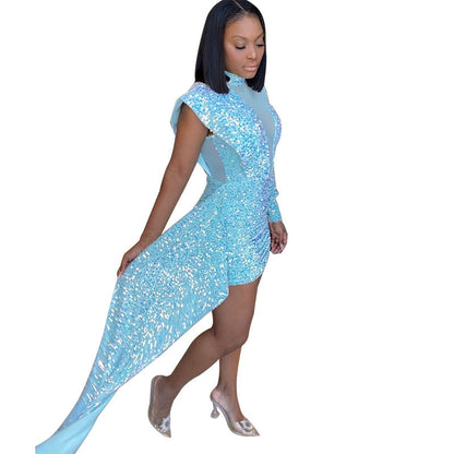 Levoire | Long Sequined Dress With Side Seam