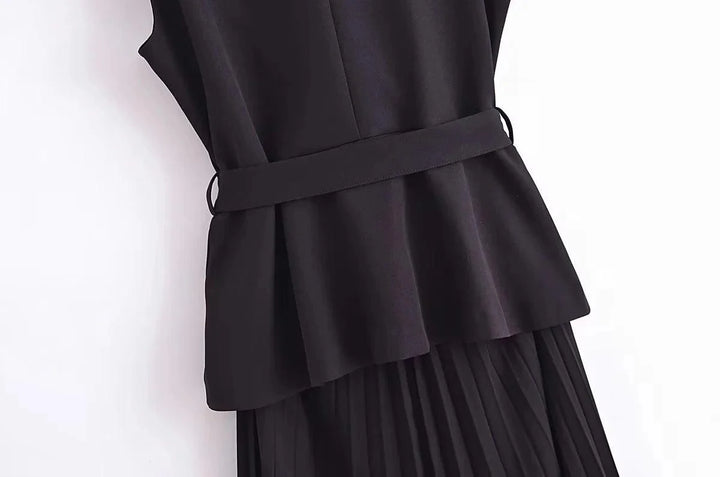 Levoire | Élégante Robe Longue Style Gilet Plissé Pour Femme