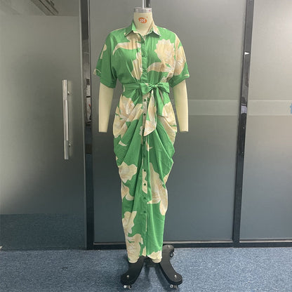 Levoire | Imprimé Flora Robe Longue À Col Court