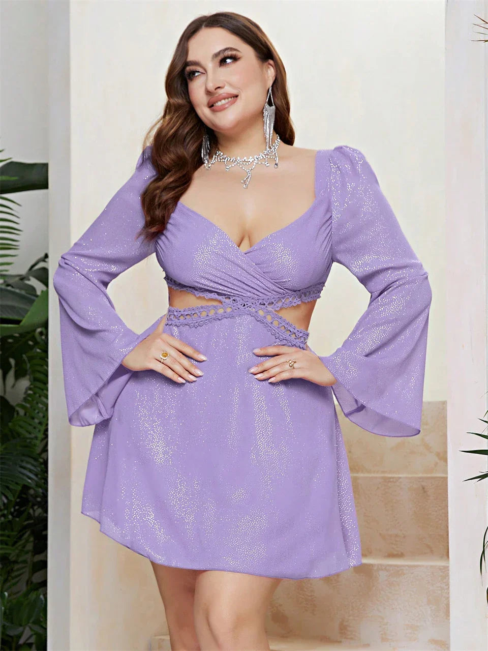 Levoire | Robe En Dentelle Grande Taille Violet