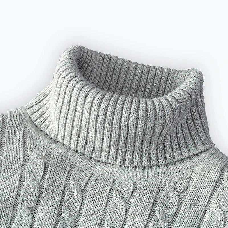 Levoire | Pull À Col Roulé Décontracté Avec Un Joli Motif Gris clair