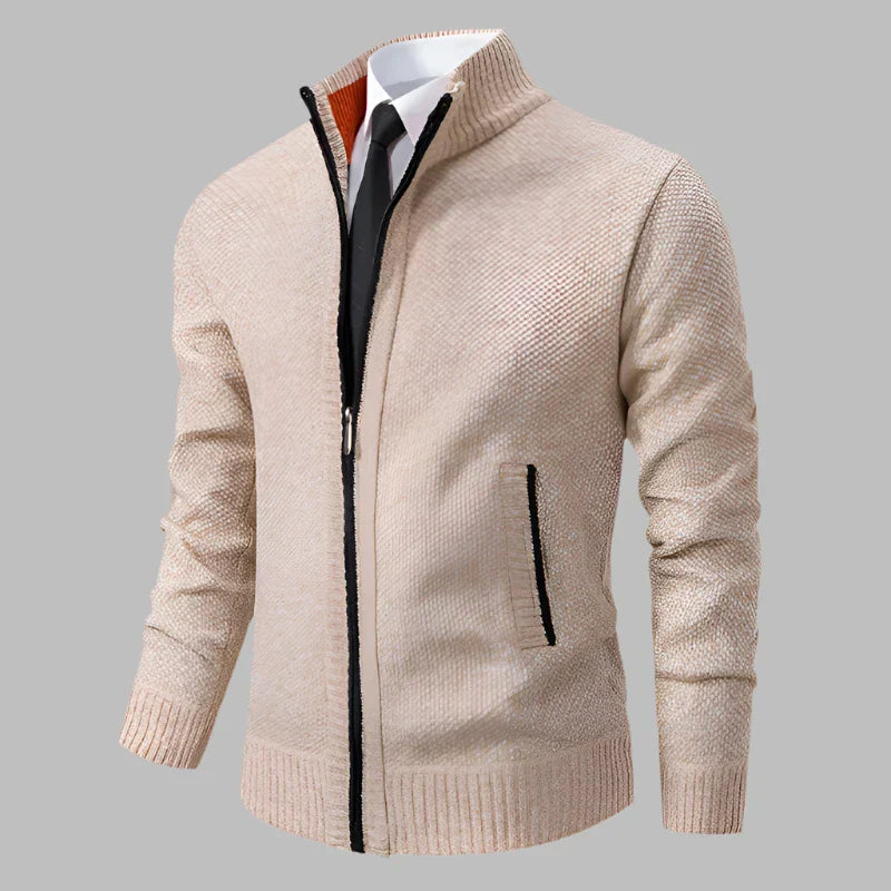 Levoire | Modern Chaud Gilet Pour Hommes Avec Fermeture Éclair Beige