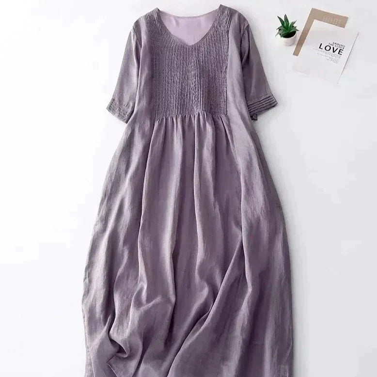 Levoire | Robe Plissée À Motif Floral Lilas