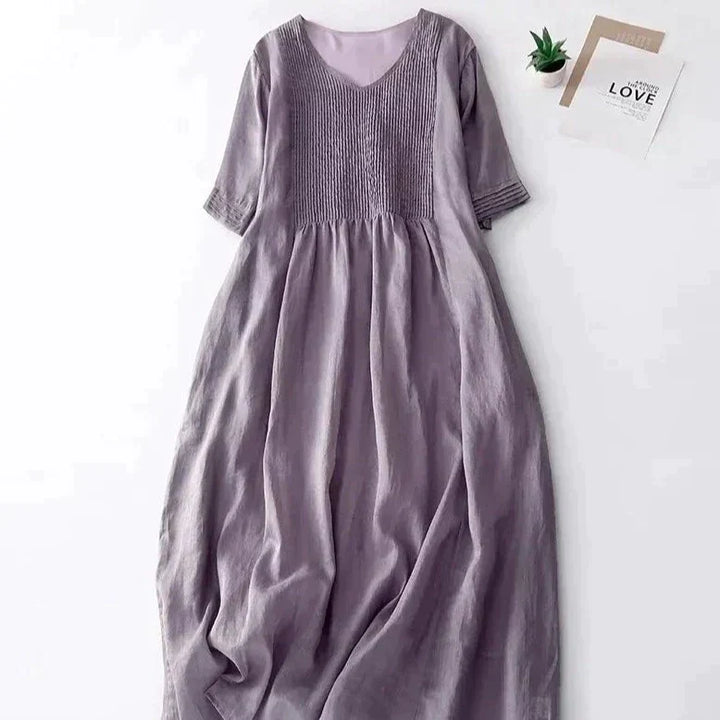 Levoire | Robe Plissée À Motif Floral Lilas