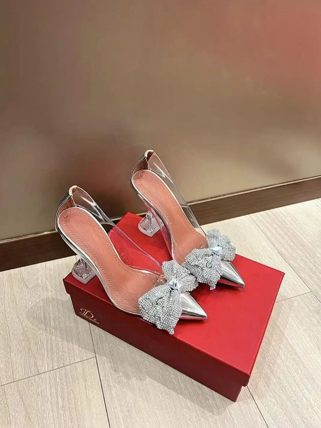 Levoire | Nouveau Style De Fée Nœud Transparent Talons Hauts transparent 7cm
