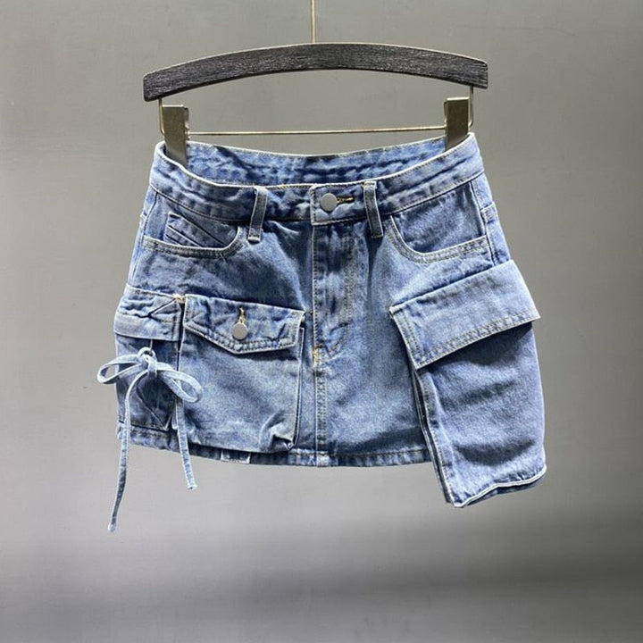 Levoire | Jupe En Denim Avec Poches Bleu