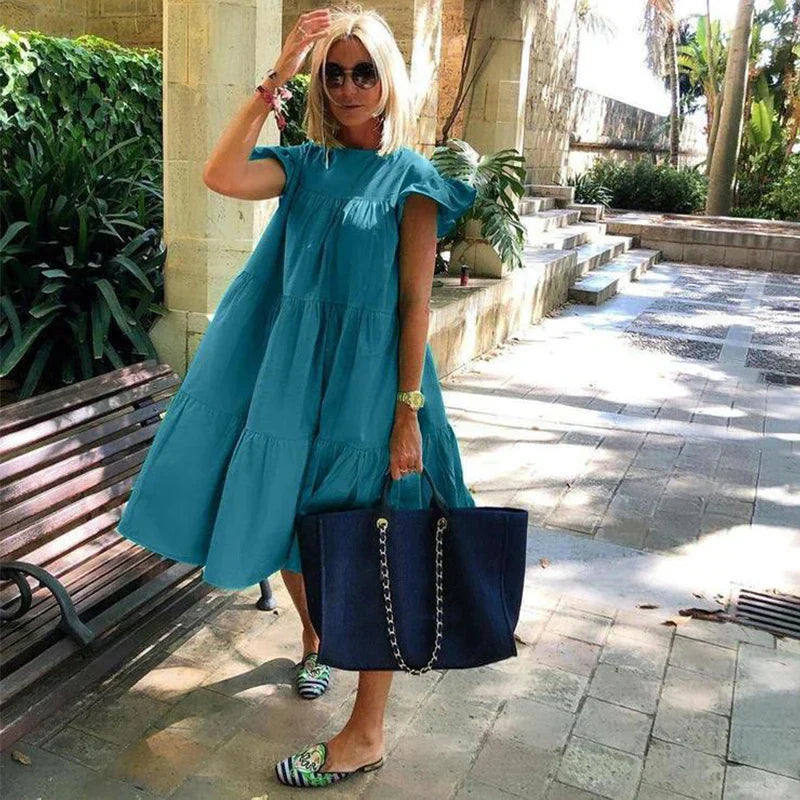 Levoire | Robe Midi Imprimée Enchanteur Bleu