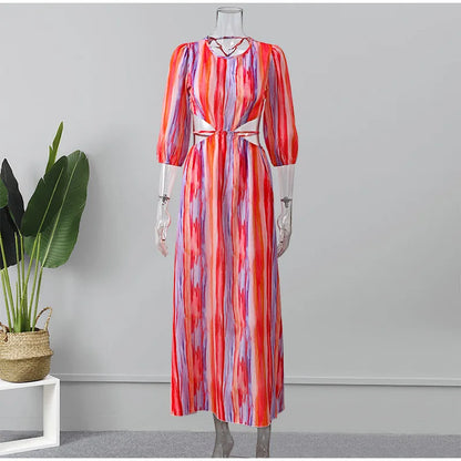 Levoire | Robe Dos Nu À Lacets À Rayures