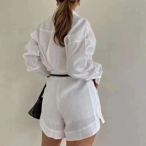 Levoire | Ensemble Classique Pour Femmes À Manches Longues Et Shorts
