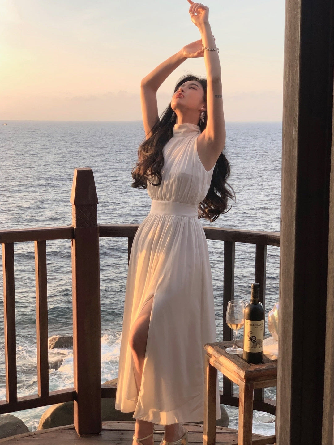 Levoire | Robe Midi En Chiffon Décolletée