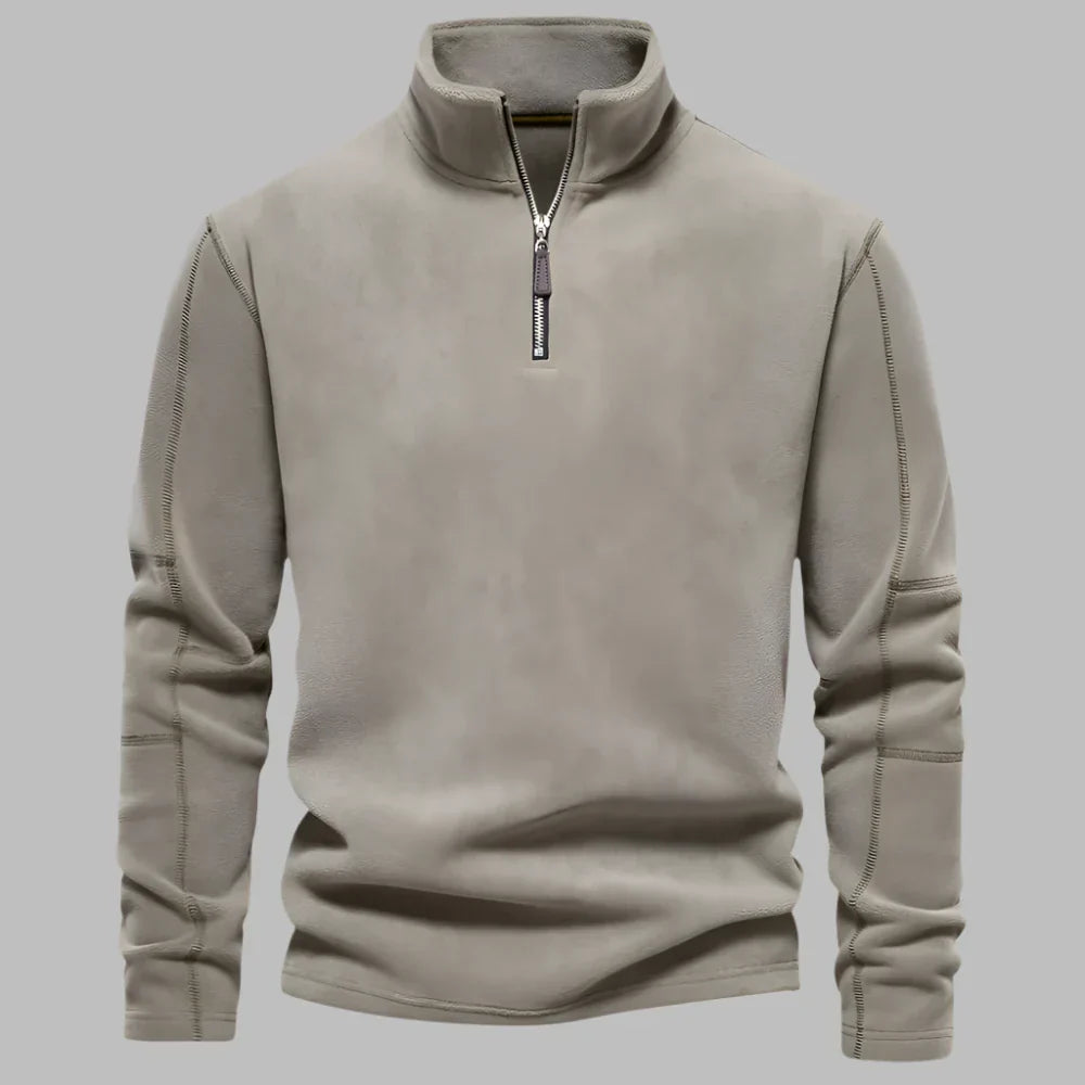 Levoire | Pull Homme Confortable Avec Fermeture Éclair Pour Un Look Décontracté Gris clair