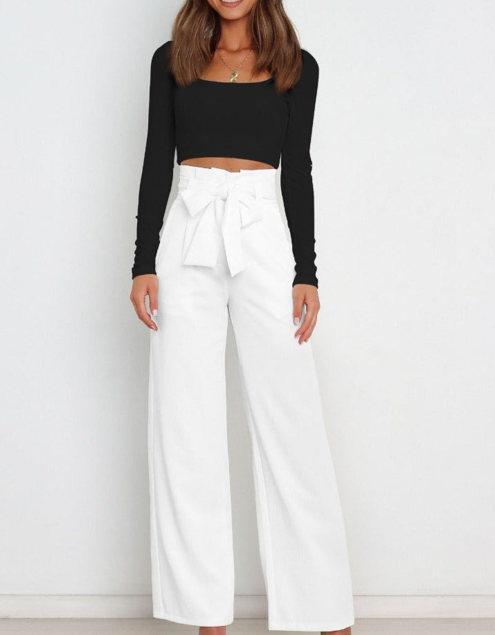 Levoire | Devant De Cravate Large Jambes De Pantalon Blanc