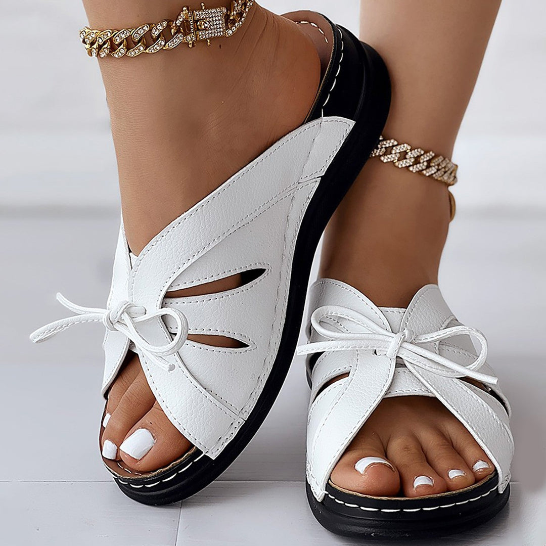 Levoire | Sandales Pour Femmes Avec Lacets Blanc