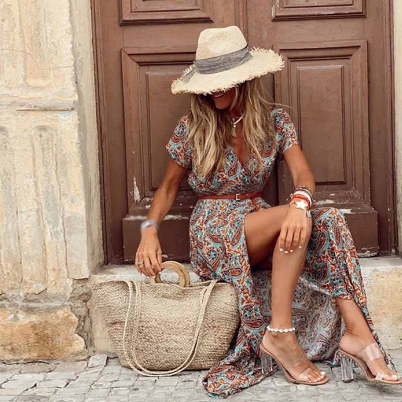 Levoire | Élégante Robe Boho Chic Pour Femmes Gris