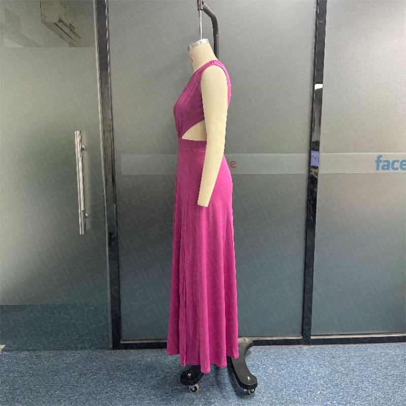 Levoire | Une Épaule Bretelles Sans Fente Maxi Robe