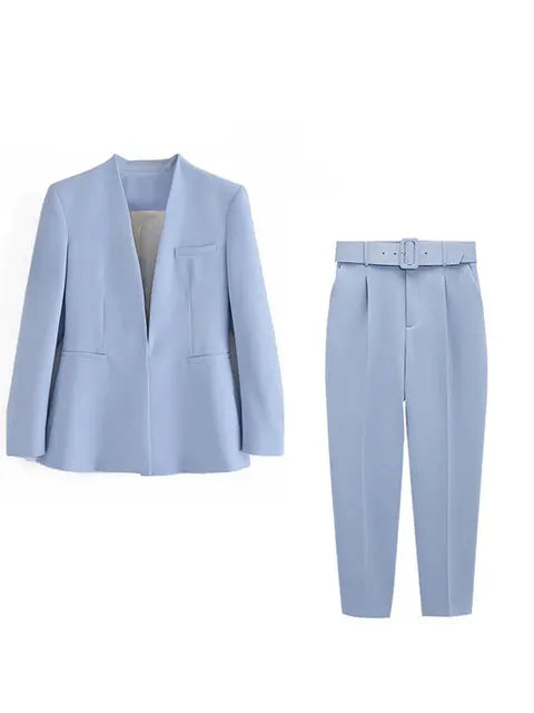 Levoire | Classique Blazer Et Pantalons Bleu