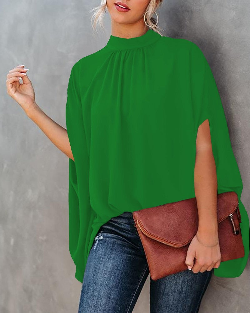 Levoire | Chemisier Ample Avec Manches Chauve-Souris Pour L'Été Mode Décontractée Streetwear Top Vert