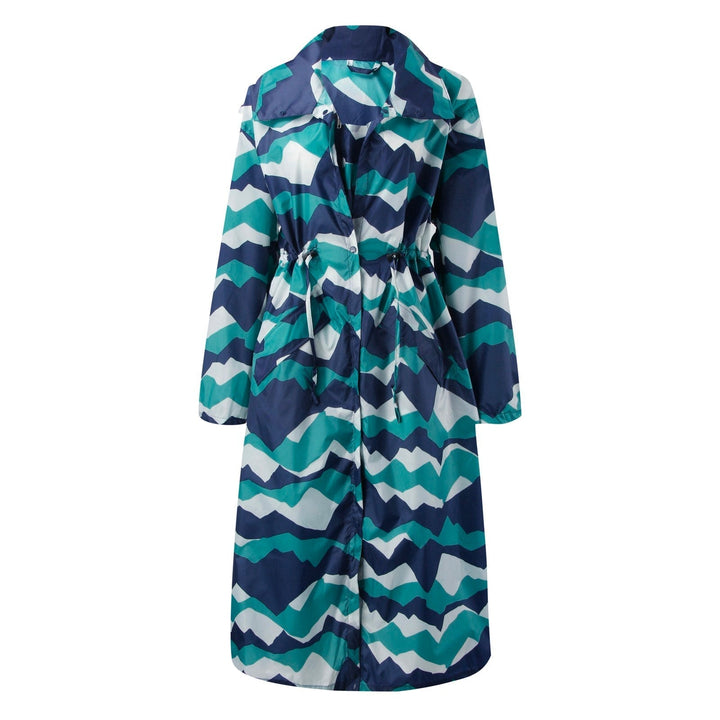 Levoire | Veste De Pluie Avec Cordon De Taille Bleu Blanc