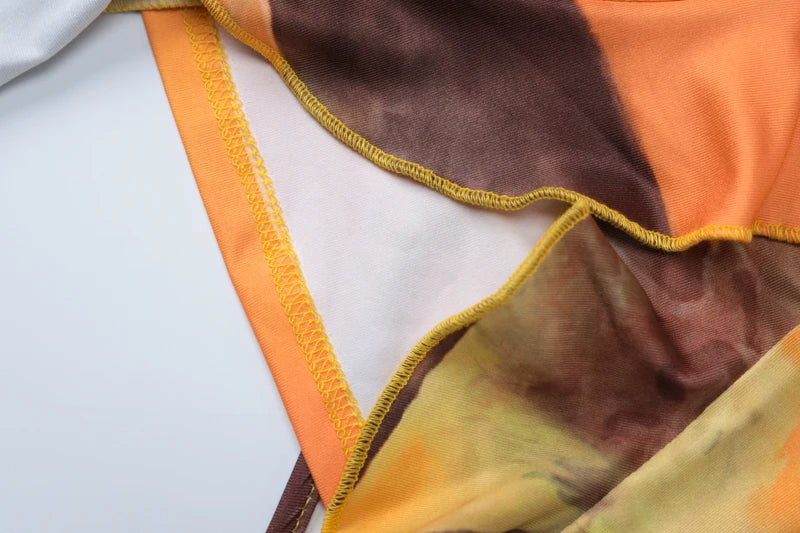 Levoire | Ibiza Bohémien Mini Robe Teintée À Lien Au Dos