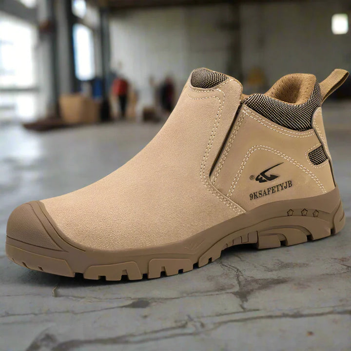 Levoire | Chaussures De Sécurité Ergonomiques Imperméables Pour Hommes Avec Embout En Acier Et Coupe Large Braun