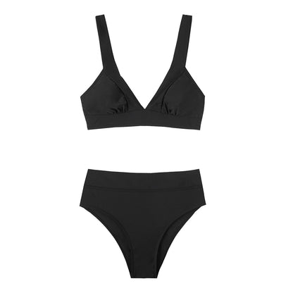 Levoire | Maillot De Bain Deux Pièces Avec Design Taille Haute Noir