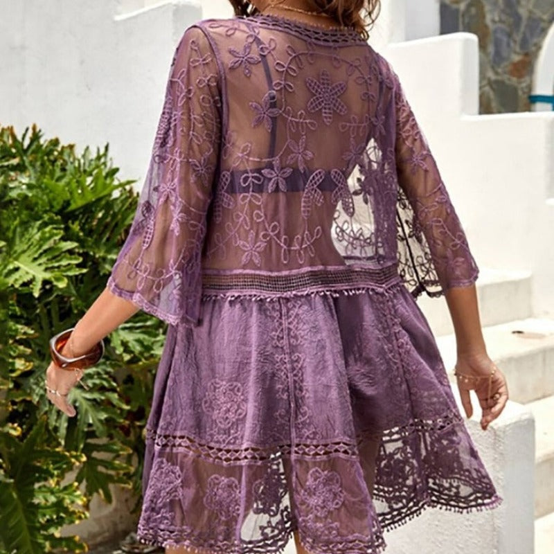 Levoire | Tunique De Plage Style Boho Lila Universel