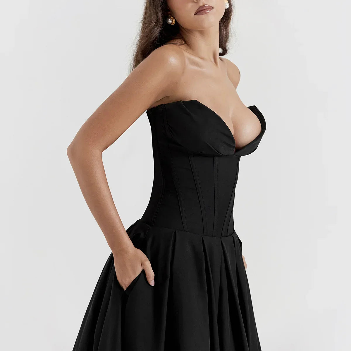 Levoire | Robe Longue Style Corset À Épaules Dénudées