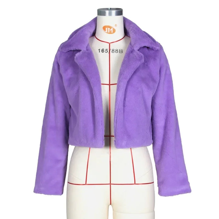 Levoire | Manteau en fausse fourrure Pourpre