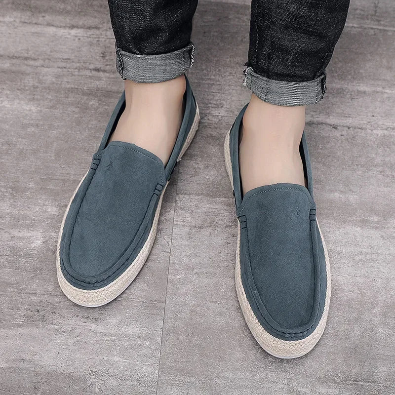 Levoire | Loafers En Toile En Suède Velours À Enfiler