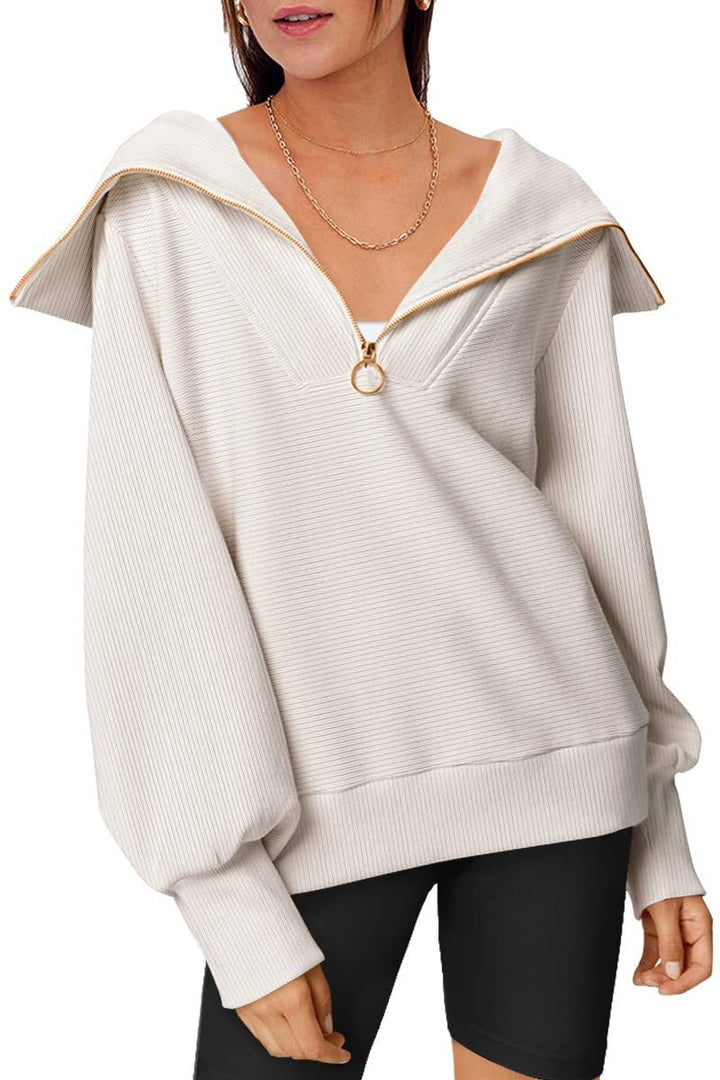 Levoire | Pulls Grande Taille Blanc Avec Grand Col L