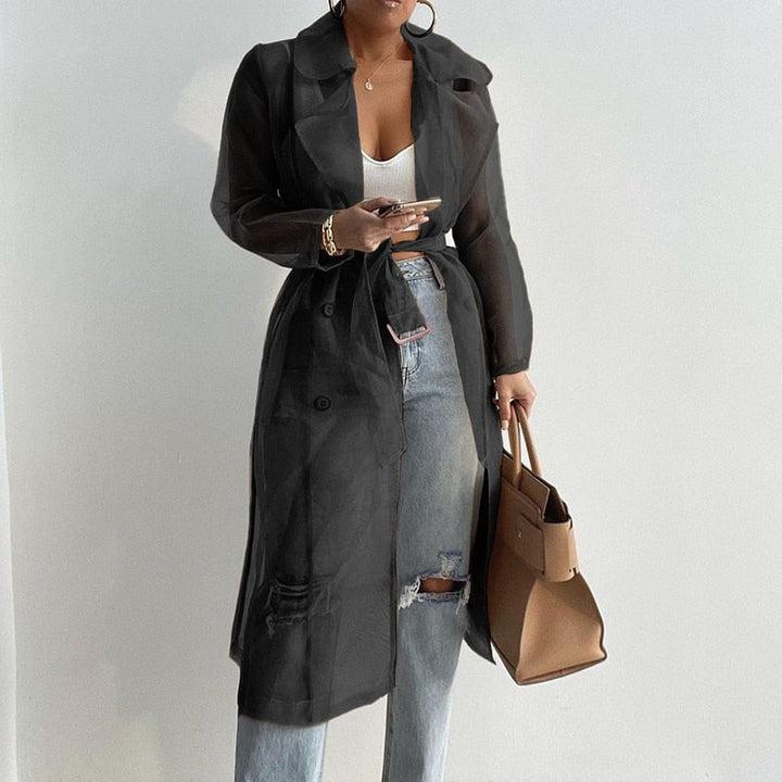 Levoire | Veste à boutons à manches longues avec ceinture Noir