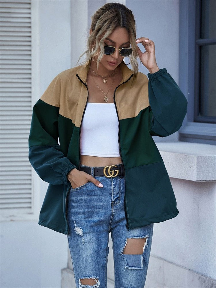 Levoire | Manteau De Pluie D'Automne Élégant Pour Femme Braun vert noir
