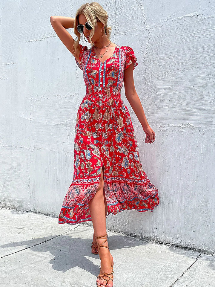 Levoire | Robe Mi-Longue Fleurie Bohème