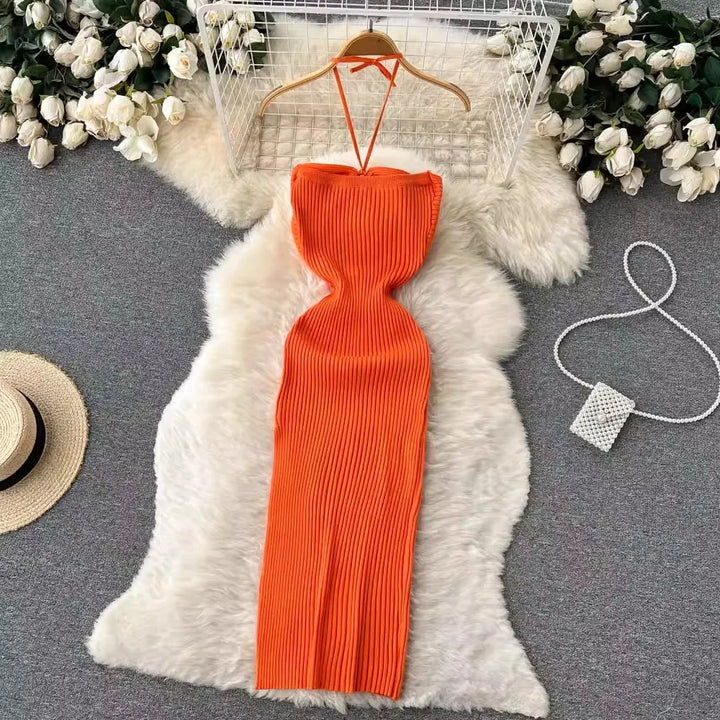 Levoire | Robe Maxi Tricot Tendance Dos Nu Pour Femmes