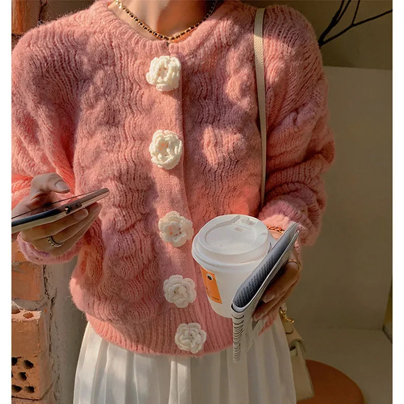 Levoire | Pull Avec Manches Bouffantes Rose Taille unique