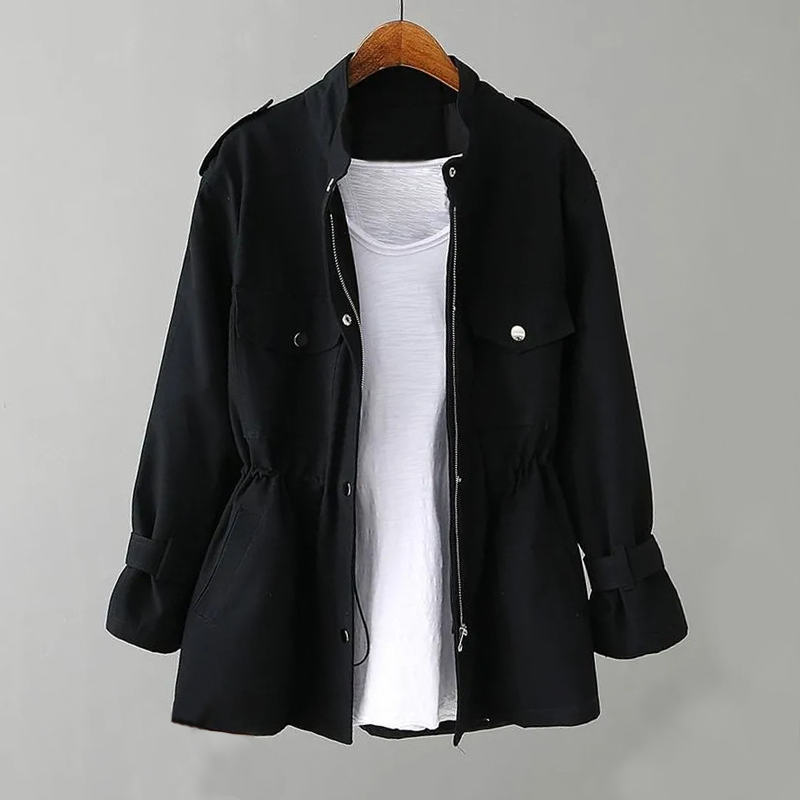 Levoire | Veste Unie Avec Cordon De Serrage Pour Femmes Noir
