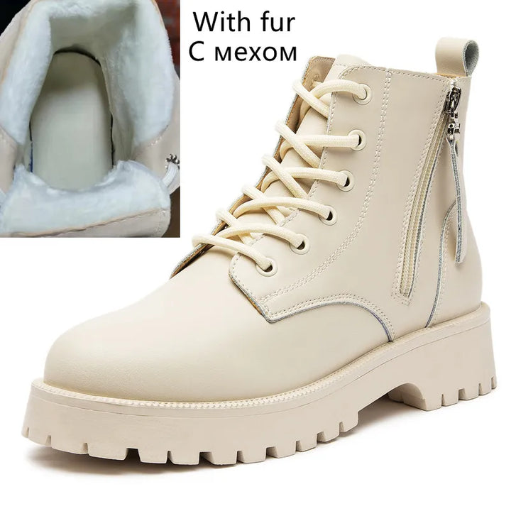 Levoire | Bottines En Cuir Véritable Beige